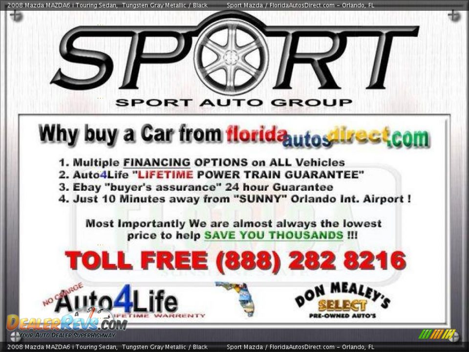 2008 Mazda MAZDA6 i Touring Sedan Tungsten Gray Metallic / Black Photo #2