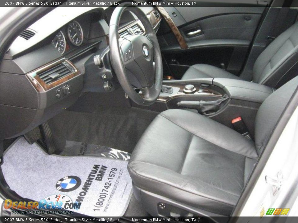 2007 BMW 5 Series 530i Sedan Titanium Silver Metallic / Black Photo #13