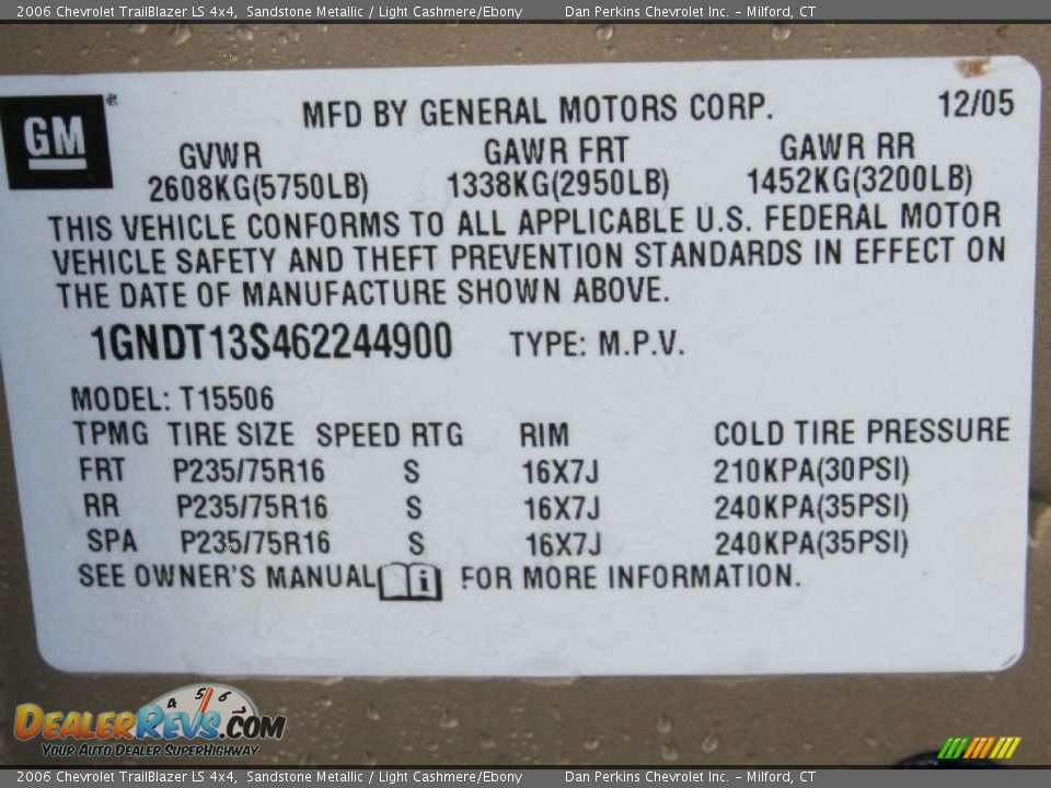 2006 Chevrolet TrailBlazer LS 4x4 Sandstone Metallic / Light Cashmere/Ebony Photo #14