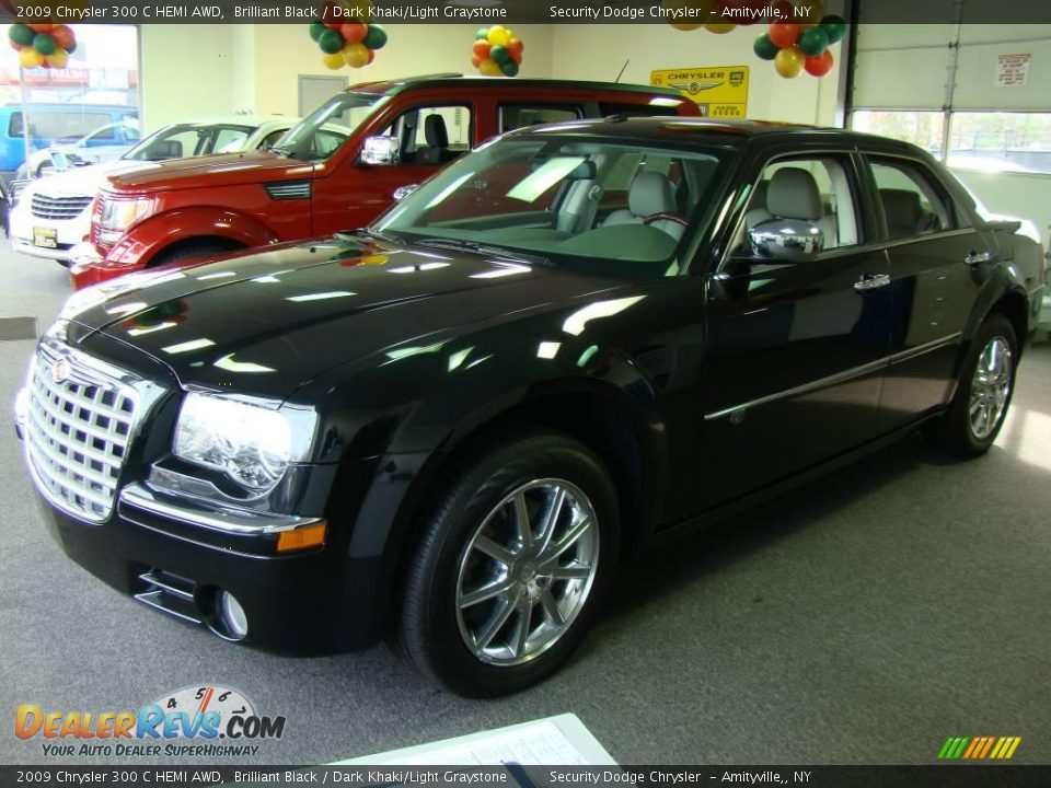 2009 Chrysler 300 C HEMI AWD Brilliant Black / Dark Khaki/Light Graystone Photo #1