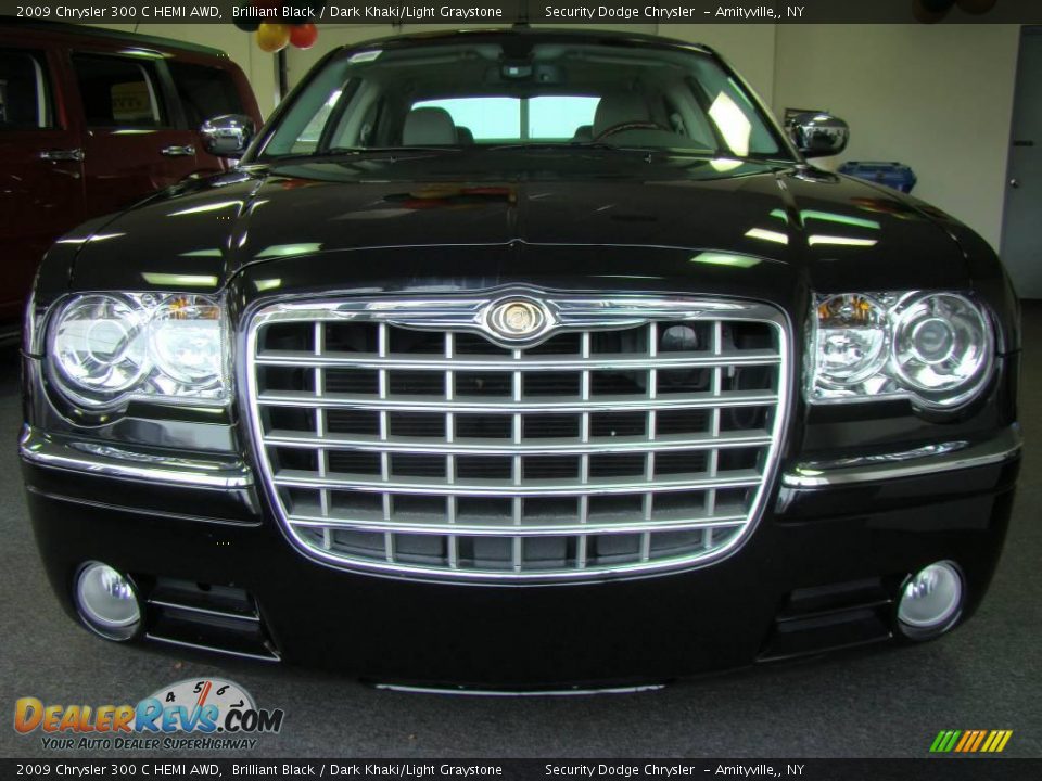 2009 Chrysler 300 C HEMI AWD Brilliant Black / Dark Khaki/Light Graystone Photo #2