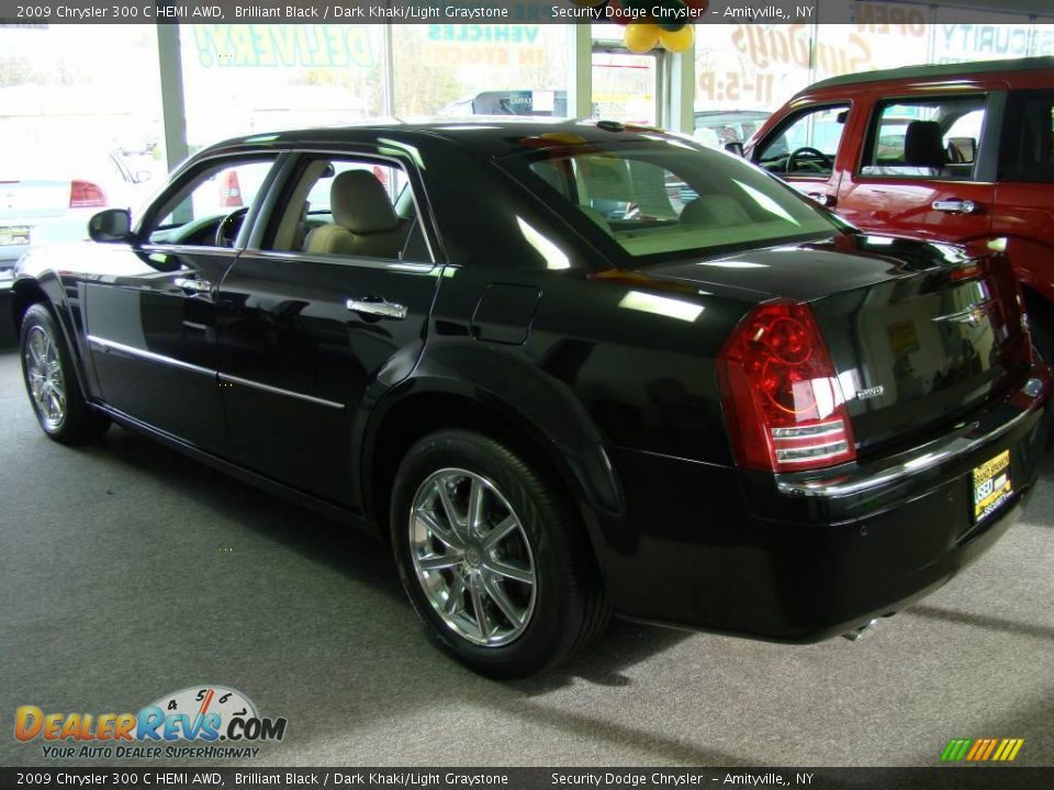 2009 Chrysler 300 C HEMI AWD Brilliant Black / Dark Khaki/Light Graystone Photo #5