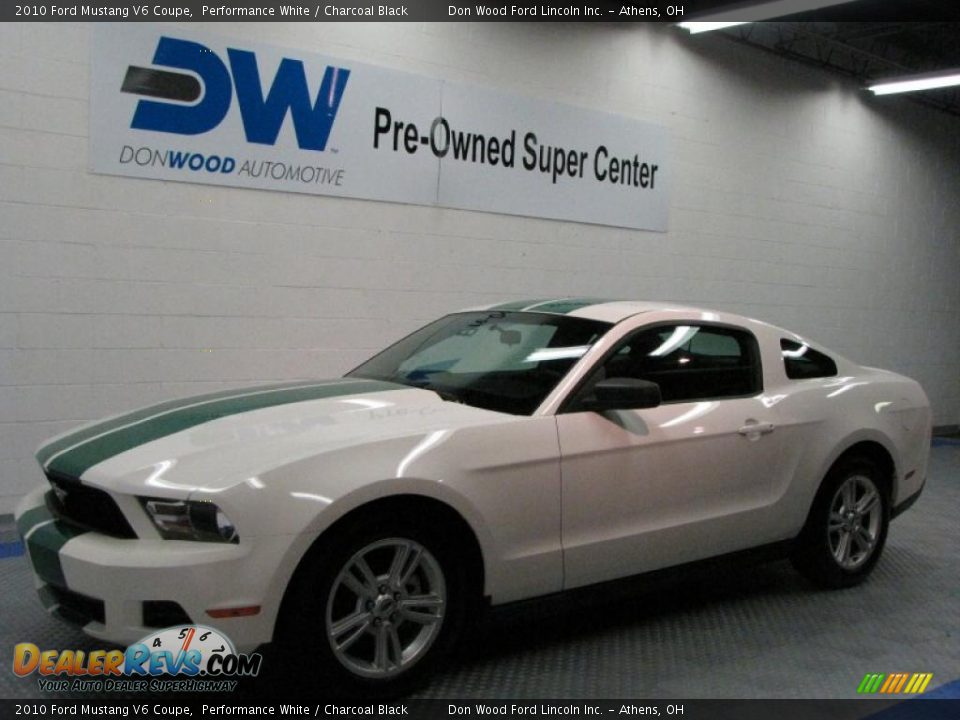 2010 Ford Mustang V6 Coupe Performance White / Charcoal Black Photo #2