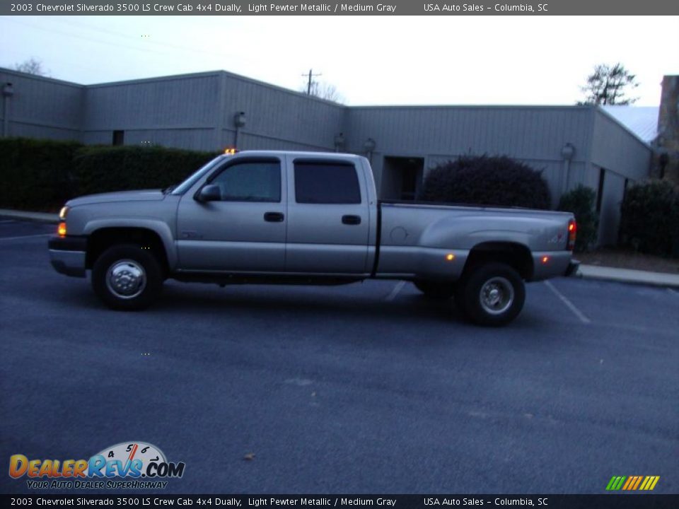 2003 Chevrolet Silverado 3500 LS Crew Cab 4x4 Dually Light Pewter Metallic / Medium Gray Photo #4