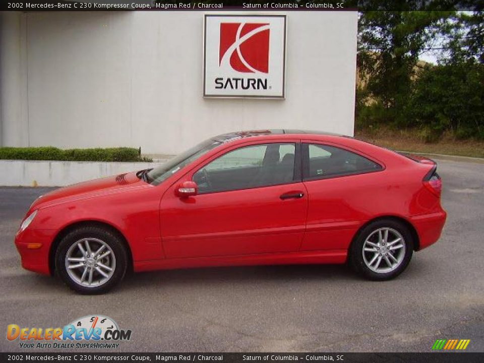 2002 Mercedes-Benz C 230 Kompressor Coupe Magma Red / Charcoal Photo #1