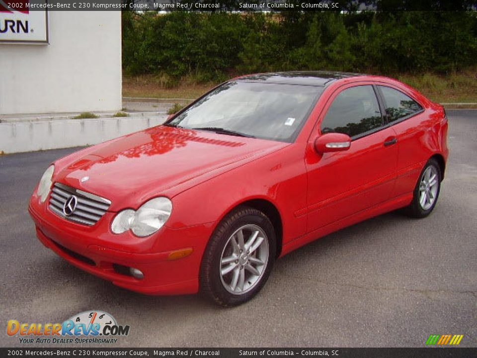 2002 Mercedes-Benz C 230 Kompressor Coupe Magma Red / Charcoal Photo #2