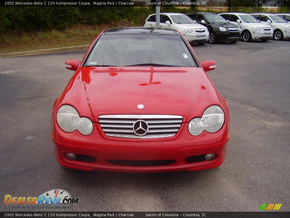 2002 Mercedes-Benz C 230 Kompressor Coupe Magma Red / Charcoal Photo #3