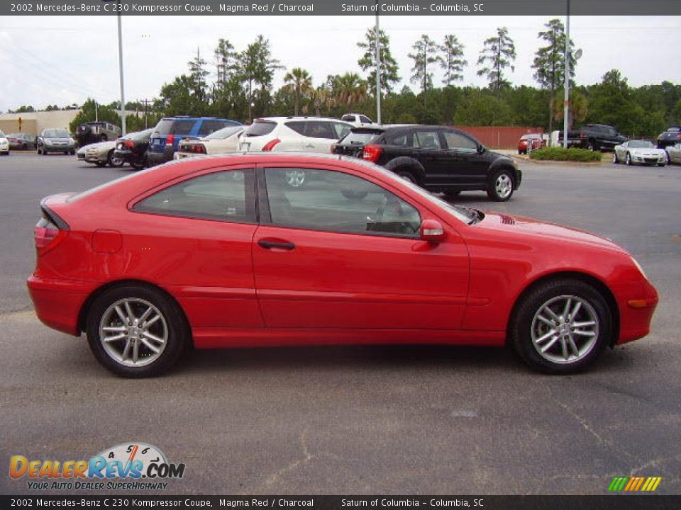 2002 Mercedes-Benz C 230 Kompressor Coupe Magma Red / Charcoal Photo #4