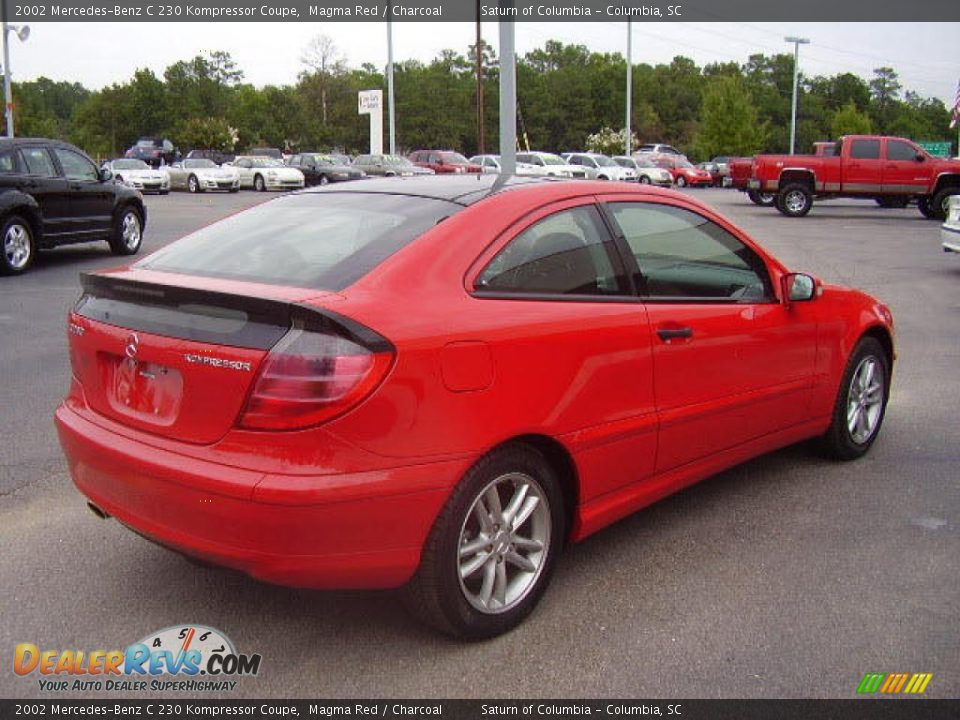 2002 Mercedes-Benz C 230 Kompressor Coupe Magma Red / Charcoal Photo #5