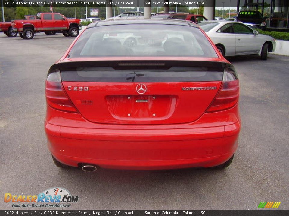 2002 Mercedes-Benz C 230 Kompressor Coupe Magma Red / Charcoal Photo #6