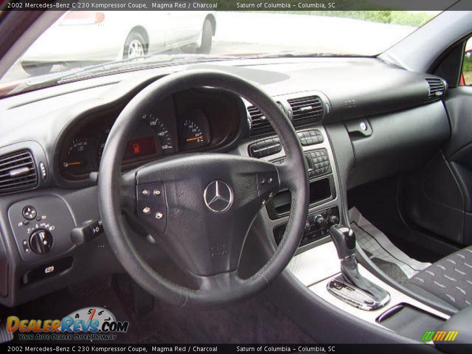 2002 Mercedes-Benz C 230 Kompressor Coupe Magma Red / Charcoal Photo #7