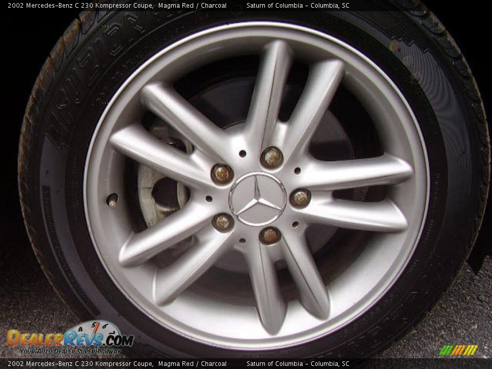 2002 Mercedes-Benz C 230 Kompressor Coupe Magma Red / Charcoal Photo #17