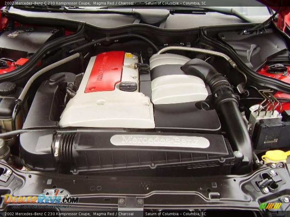 2002 Mercedes-Benz C 230 Kompressor Coupe Magma Red / Charcoal Photo #20