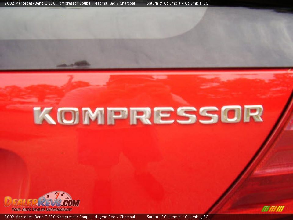 2002 Mercedes-Benz C 230 Kompressor Coupe Magma Red / Charcoal Photo #25