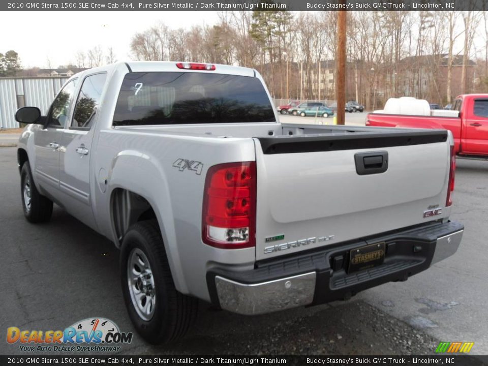 2010 GMC Sierra 1500 SLE Crew Cab 4x4 Pure Silver Metallic / Dark Titanium/Light Titanium Photo #3