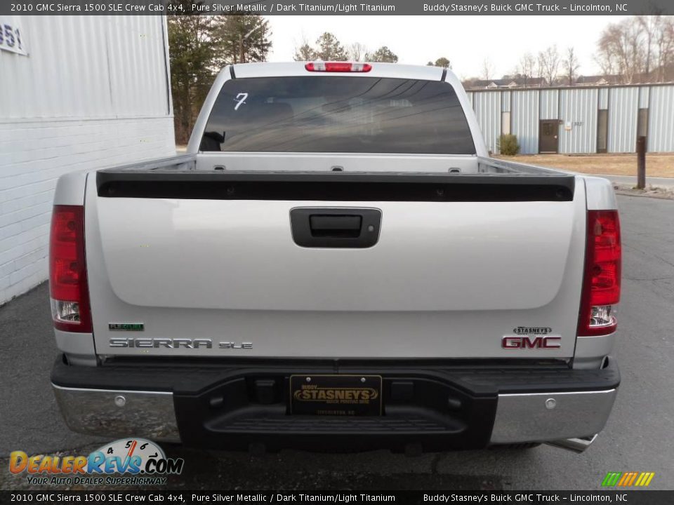 2010 GMC Sierra 1500 SLE Crew Cab 4x4 Pure Silver Metallic / Dark Titanium/Light Titanium Photo #4