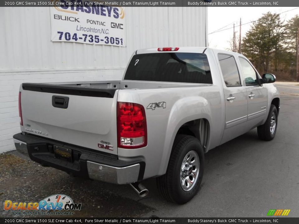 2010 GMC Sierra 1500 SLE Crew Cab 4x4 Pure Silver Metallic / Dark Titanium/Light Titanium Photo #5