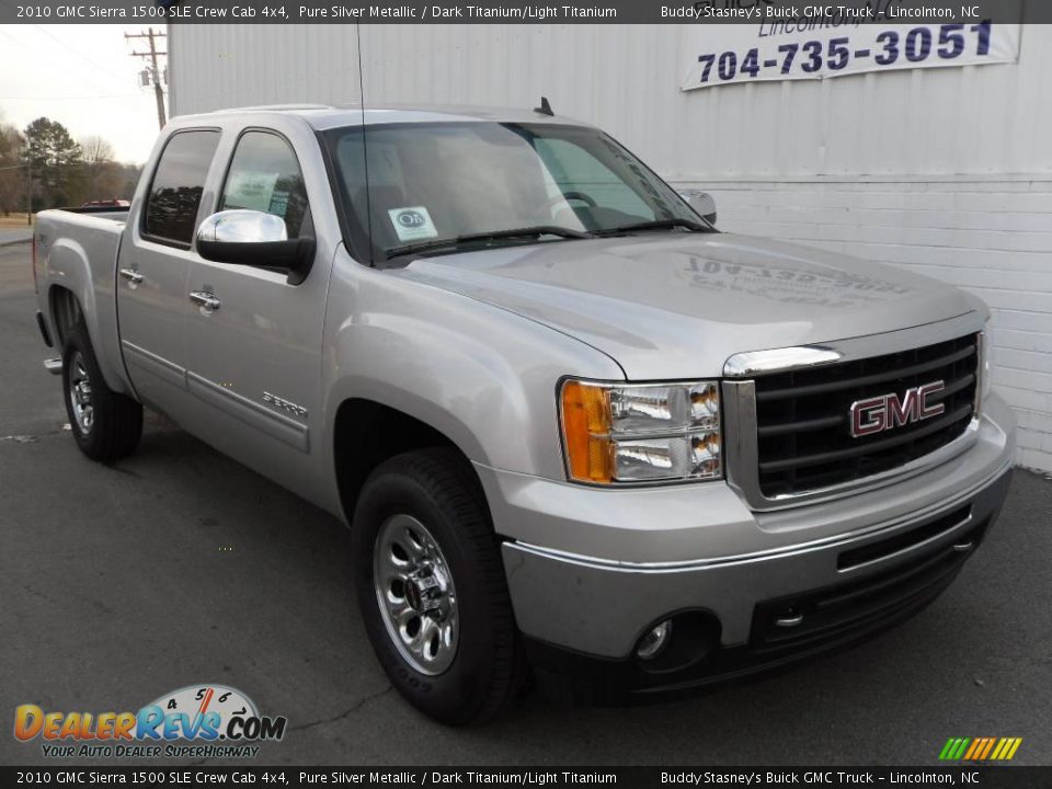 2010 GMC Sierra 1500 SLE Crew Cab 4x4 Pure Silver Metallic / Dark Titanium/Light Titanium Photo #6