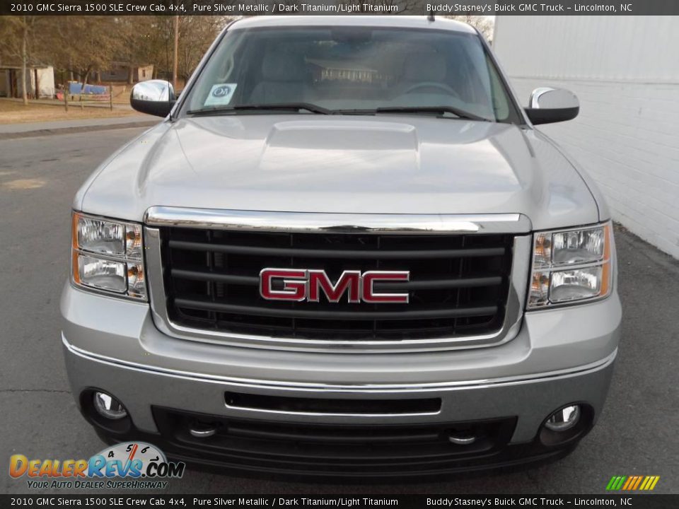 2010 GMC Sierra 1500 SLE Crew Cab 4x4 Pure Silver Metallic / Dark Titanium/Light Titanium Photo #7