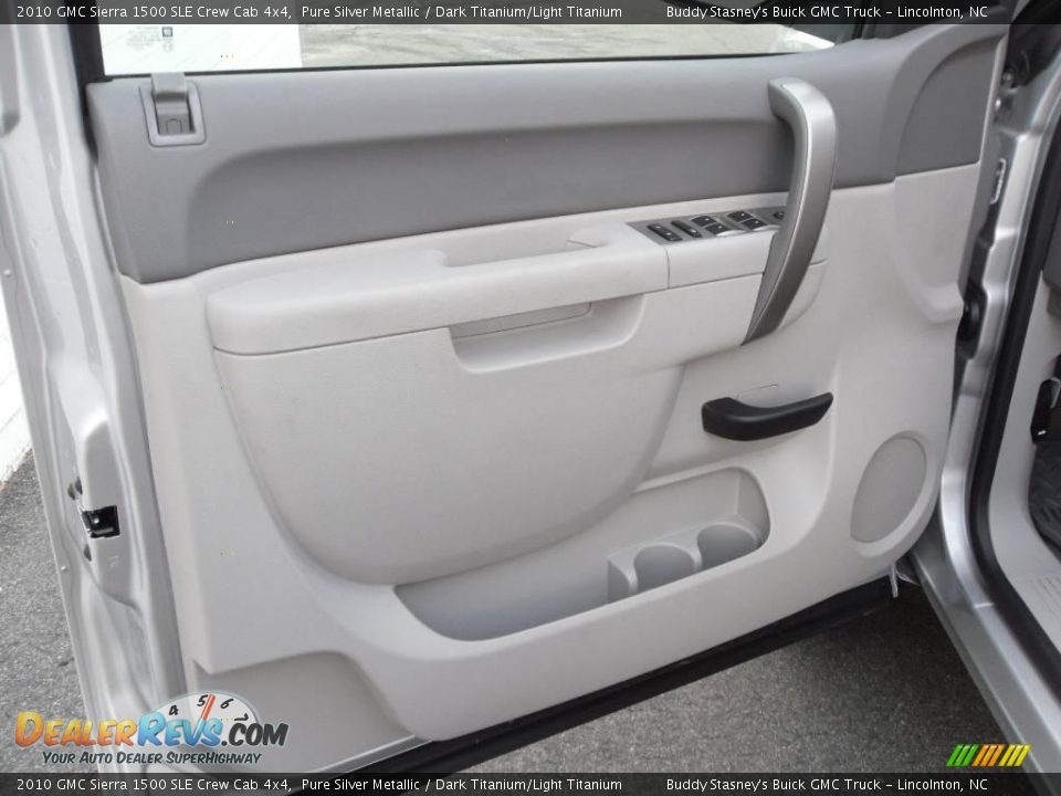 2010 GMC Sierra 1500 SLE Crew Cab 4x4 Pure Silver Metallic / Dark Titanium/Light Titanium Photo #10