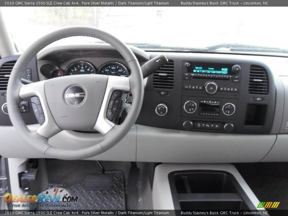 2010 GMC Sierra 1500 SLE Crew Cab 4x4 Pure Silver Metallic / Dark Titanium/Light Titanium Photo #12