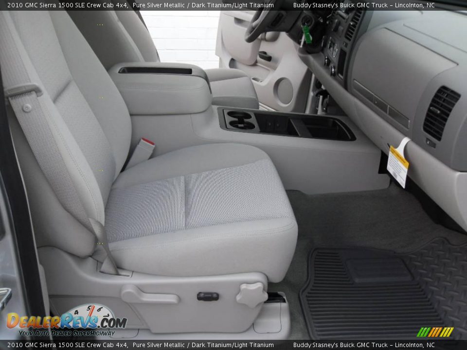 2010 GMC Sierra 1500 SLE Crew Cab 4x4 Pure Silver Metallic / Dark Titanium/Light Titanium Photo #17