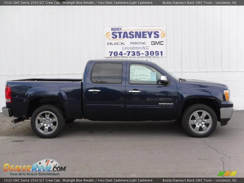 2010 GMC Sierra 1500 SLT Crew Cab Midnight Blue Metallic / Very Dark Cashmere/Light Cashmere Photo #1