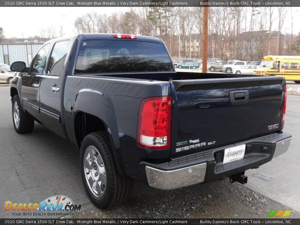 2010 GMC Sierra 1500 SLT Crew Cab Midnight Blue Metallic / Very Dark Cashmere/Light Cashmere Photo #3