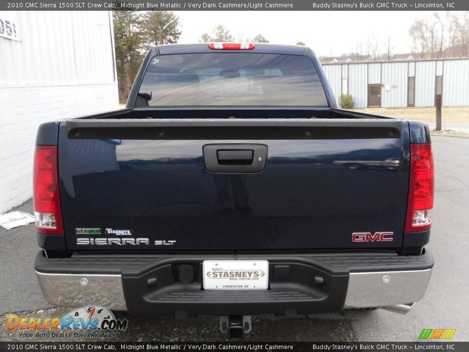 2010 GMC Sierra 1500 SLT Crew Cab Midnight Blue Metallic / Very Dark Cashmere/Light Cashmere Photo #4