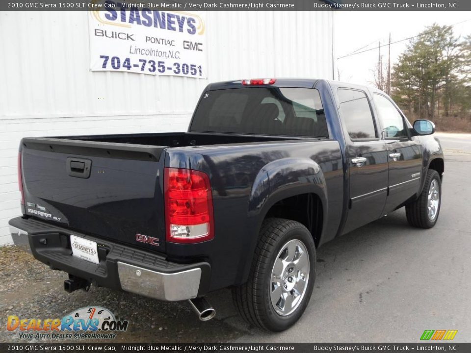 2010 GMC Sierra 1500 SLT Crew Cab Midnight Blue Metallic / Very Dark Cashmere/Light Cashmere Photo #5