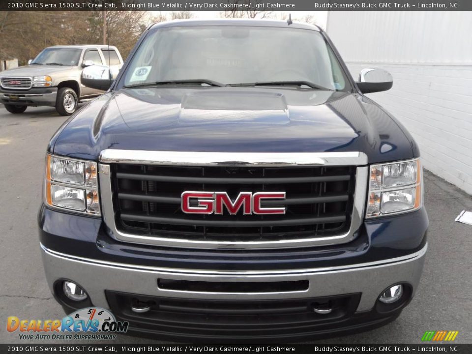 2010 GMC Sierra 1500 SLT Crew Cab Midnight Blue Metallic / Very Dark Cashmere/Light Cashmere Photo #7