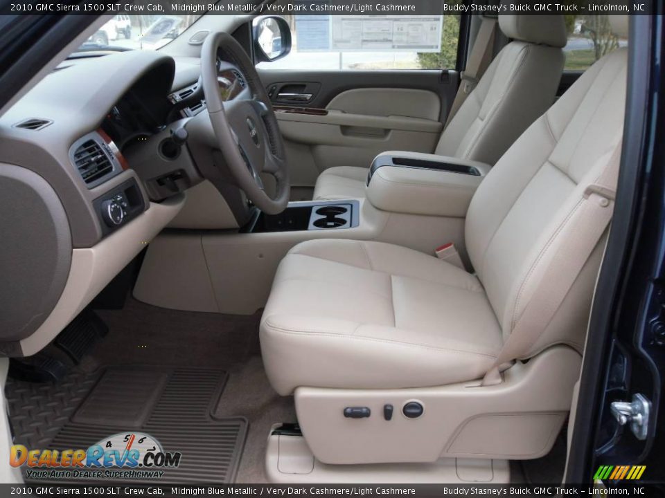 2010 GMC Sierra 1500 SLT Crew Cab Midnight Blue Metallic / Very Dark Cashmere/Light Cashmere Photo #8