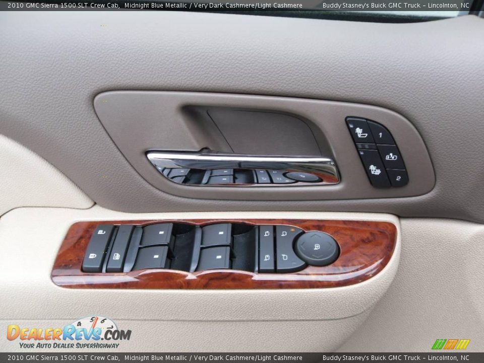 2010 GMC Sierra 1500 SLT Crew Cab Midnight Blue Metallic / Very Dark Cashmere/Light Cashmere Photo #11