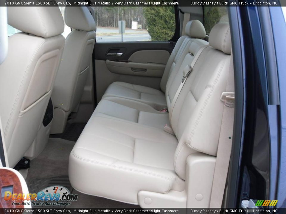 2010 GMC Sierra 1500 SLT Crew Cab Midnight Blue Metallic / Very Dark Cashmere/Light Cashmere Photo #12