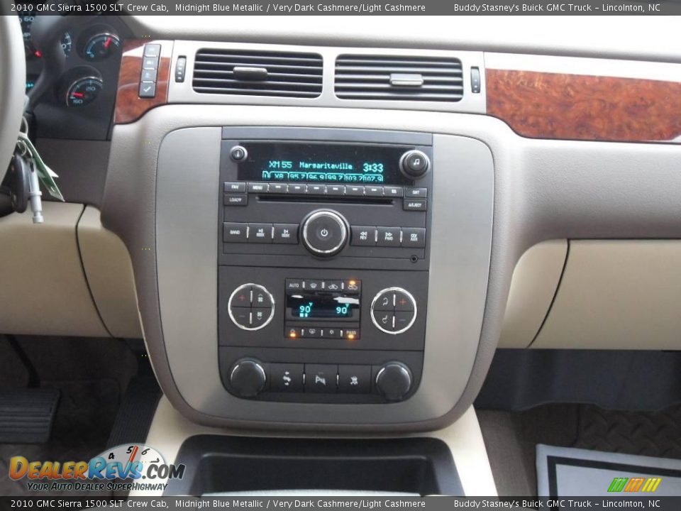 2010 GMC Sierra 1500 SLT Crew Cab Midnight Blue Metallic / Very Dark Cashmere/Light Cashmere Photo #14