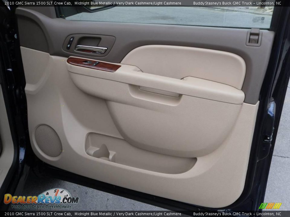 2010 GMC Sierra 1500 SLT Crew Cab Midnight Blue Metallic / Very Dark Cashmere/Light Cashmere Photo #19