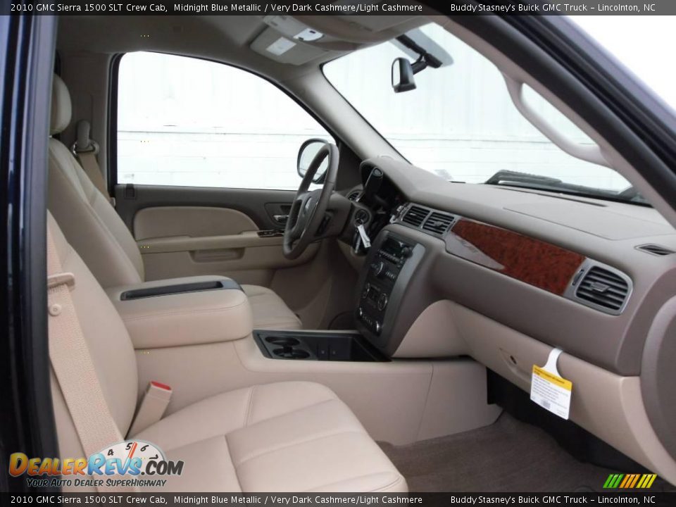 2010 GMC Sierra 1500 SLT Crew Cab Midnight Blue Metallic / Very Dark Cashmere/Light Cashmere Photo #21