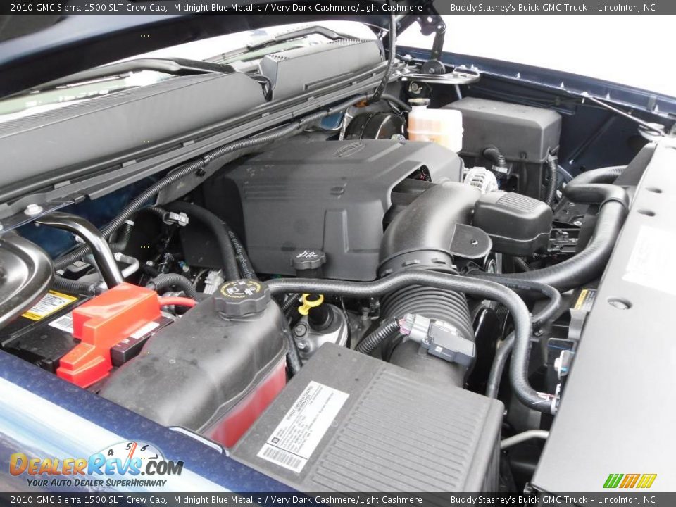 2010 GMC Sierra 1500 SLT Crew Cab Midnight Blue Metallic / Very Dark Cashmere/Light Cashmere Photo #25