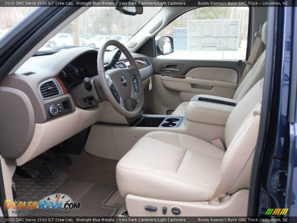 2010 GMC Sierra 1500 SLT Crew Cab Midnight Blue Metallic / Very Dark Cashmere/Light Cashmere Photo #28