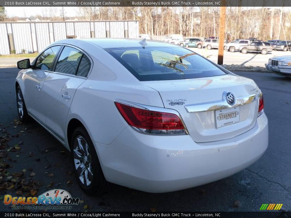 2010 Buick LaCrosse CXL Summit White / Cocoa/Light Cashmere Photo #3