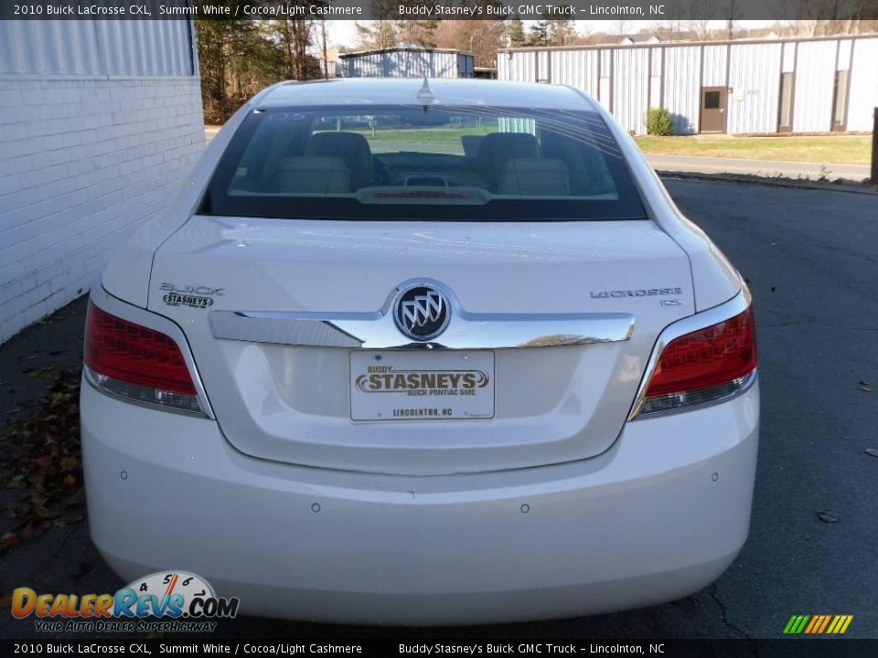 2010 Buick LaCrosse CXL Summit White / Cocoa/Light Cashmere Photo #4