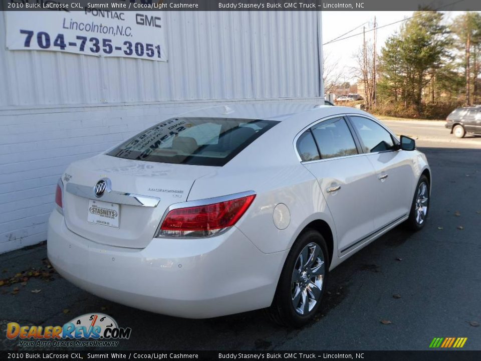 2010 Buick LaCrosse CXL Summit White / Cocoa/Light Cashmere Photo #5