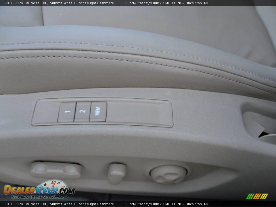 2010 Buick LaCrosse CXL Summit White / Cocoa/Light Cashmere Photo #10