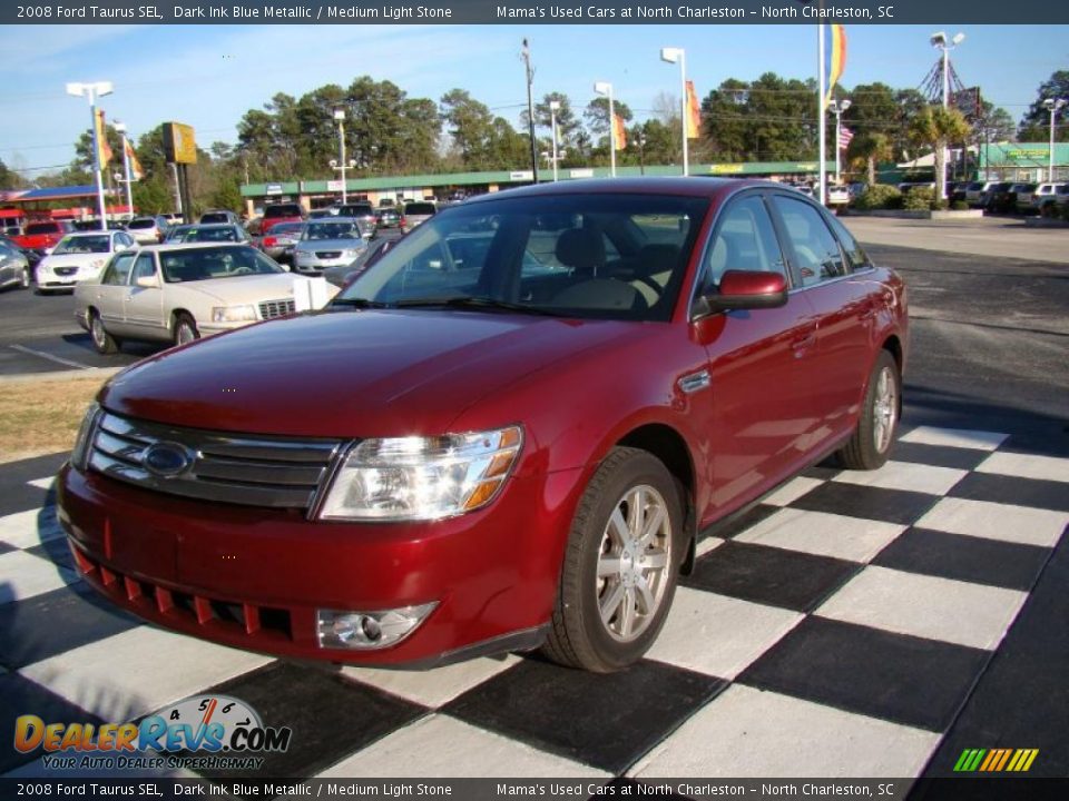 2008 Ford Taurus SEL Dark Ink Blue Metallic / Medium Light Stone Photo #3