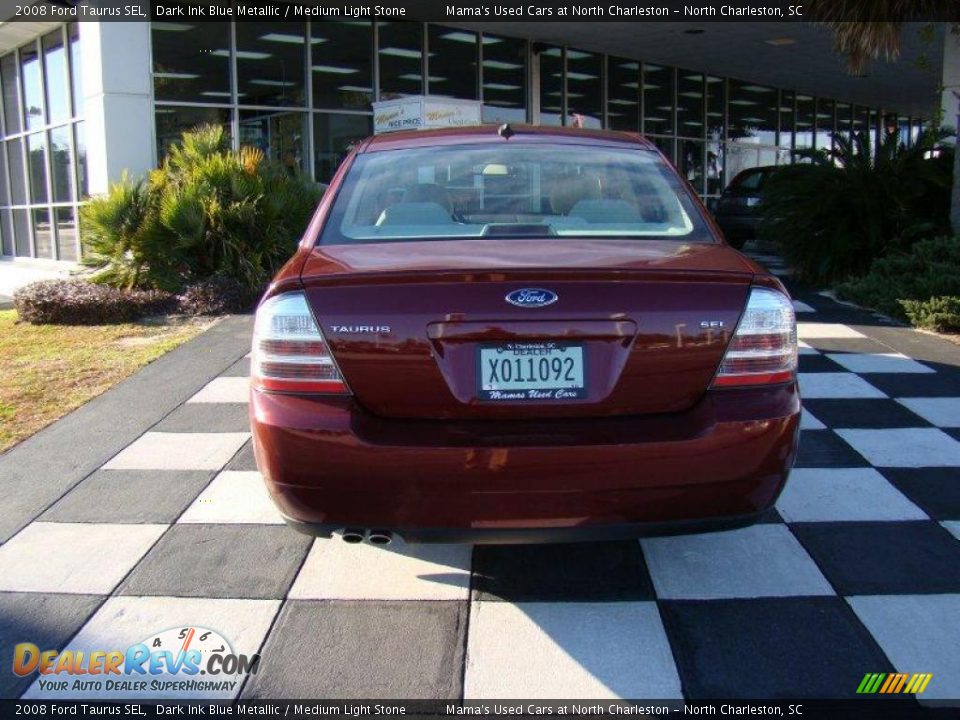 2008 Ford Taurus SEL Dark Ink Blue Metallic / Medium Light Stone Photo #8
