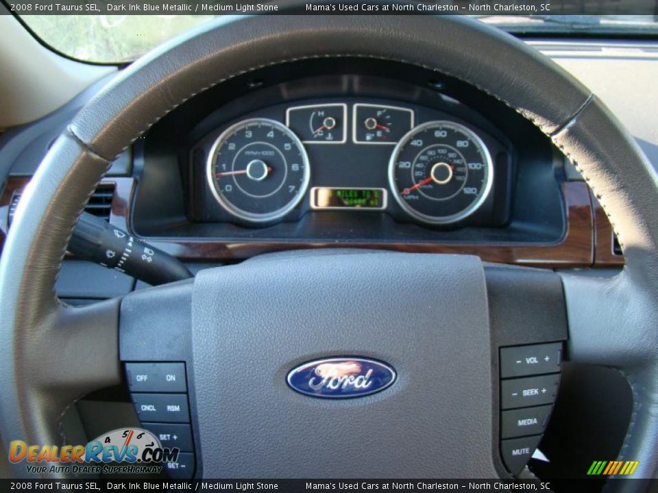 2008 Ford Taurus SEL Dark Ink Blue Metallic / Medium Light Stone Photo #22