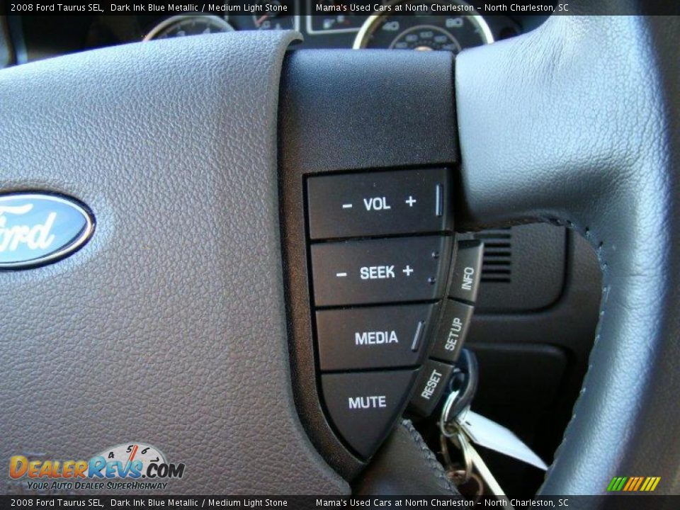 2008 Ford Taurus SEL Dark Ink Blue Metallic / Medium Light Stone Photo #24