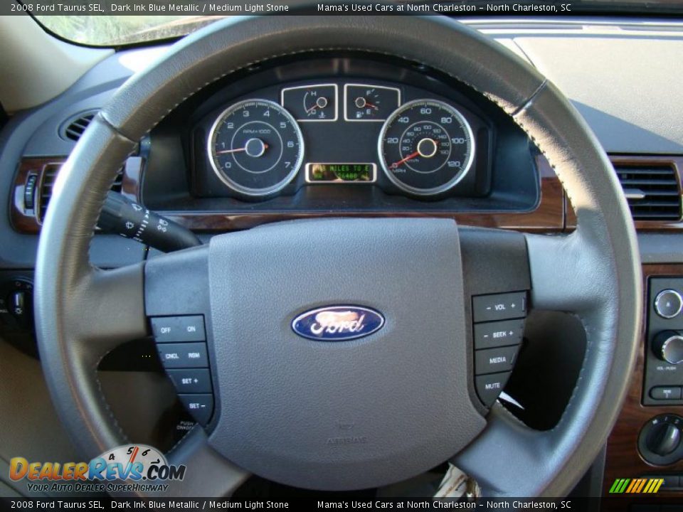 2008 Ford Taurus SEL Dark Ink Blue Metallic / Medium Light Stone Photo #27