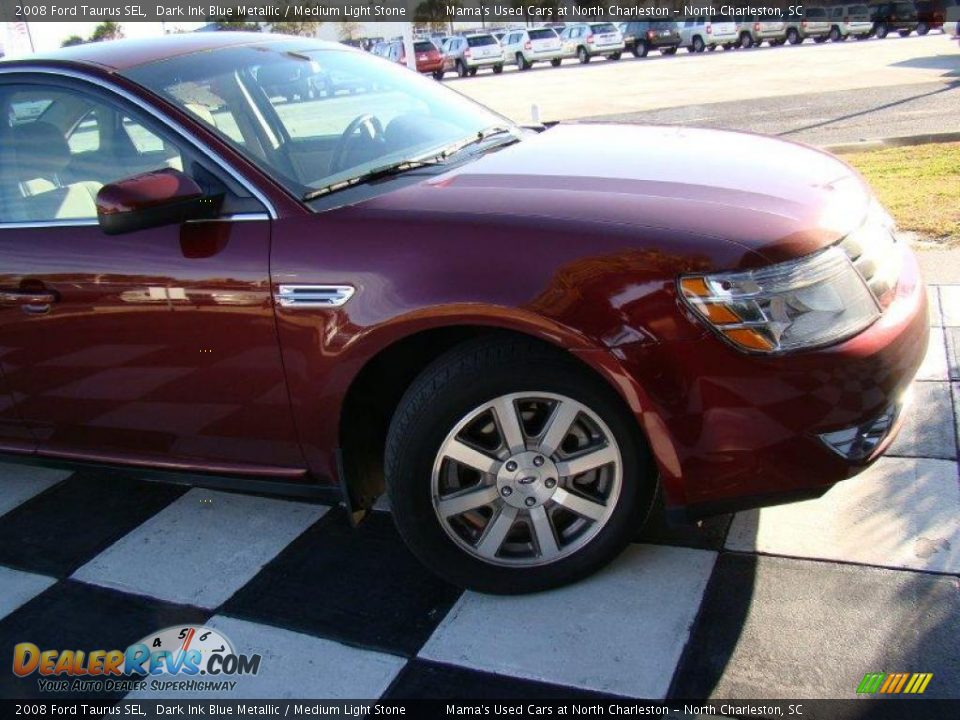2008 Ford Taurus SEL Dark Ink Blue Metallic / Medium Light Stone Photo #32