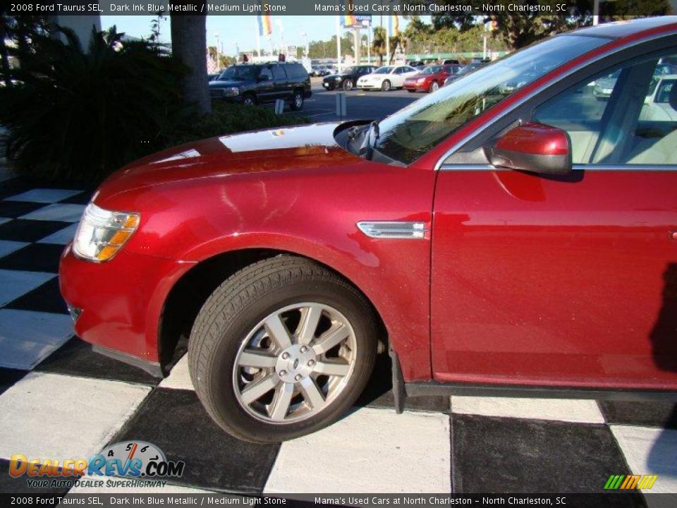 2008 Ford Taurus SEL Dark Ink Blue Metallic / Medium Light Stone Photo #33